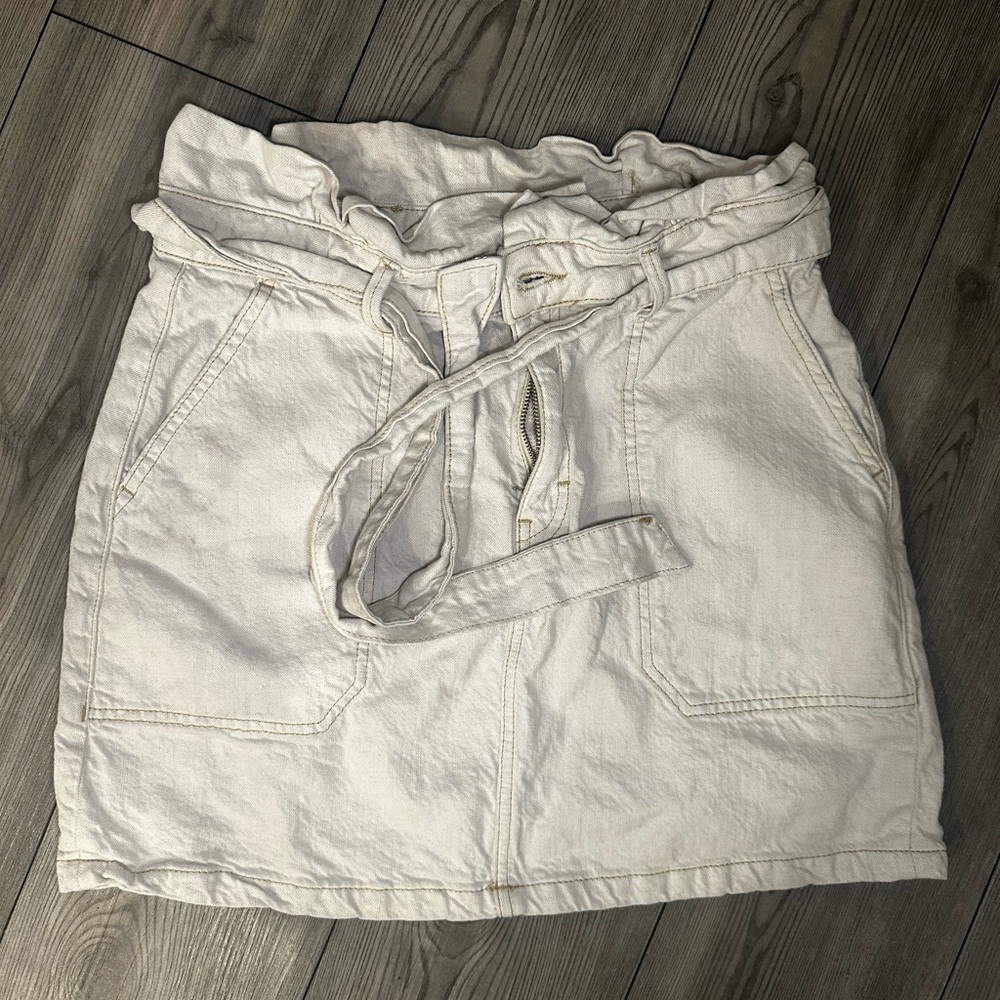 Free People Cream Mini Skirt